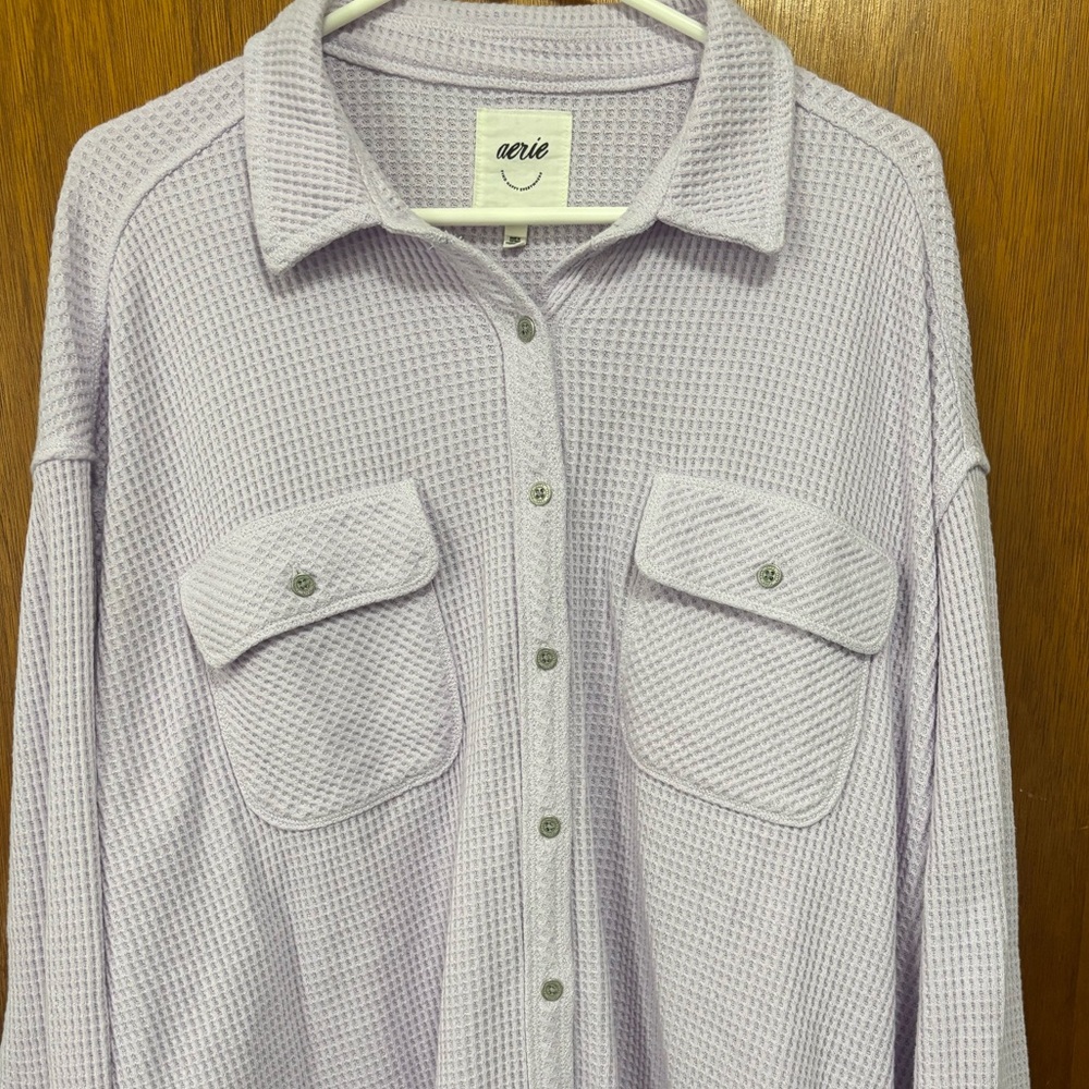 Aerie Lumberjane Waffle Knit Button Down